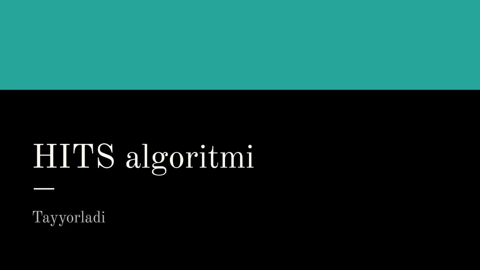 HITS Algoritmi 1