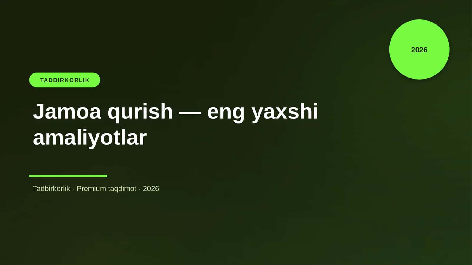 Jamoa qurish — eng yaxshi amaliyotlar 1