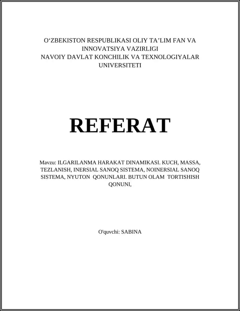 ILGARILANMA HARAKAT DINAMIKASI 1