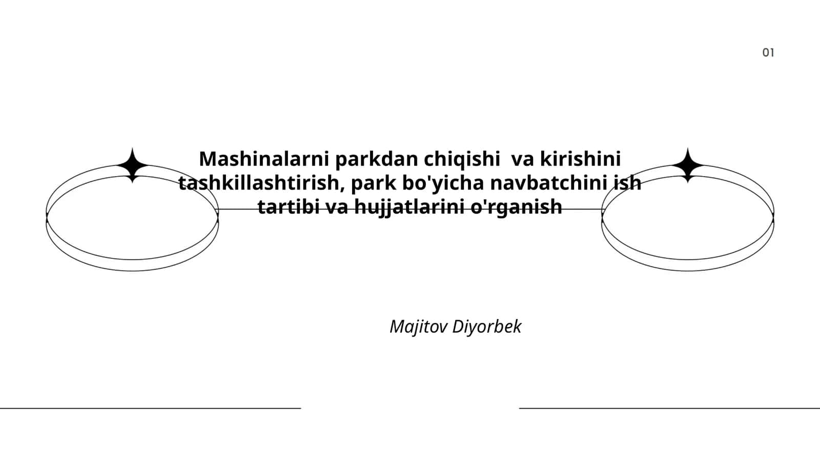Mashinalarni parkdan chiqishi va kirishini tashkillashtirish 1