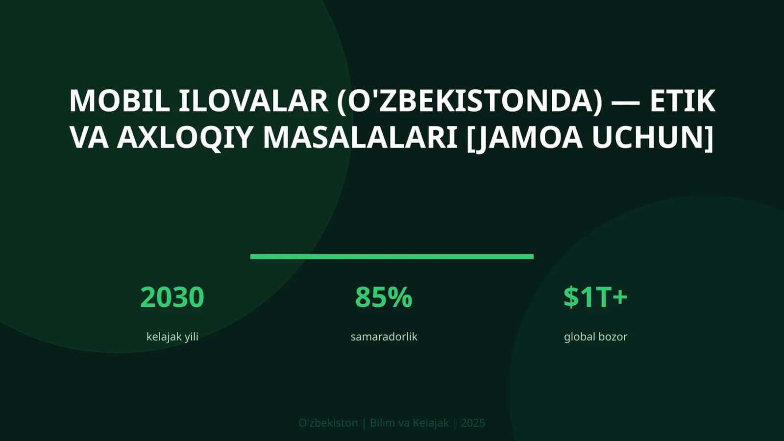MOBIL ILOVALAR (O'ZBEKISTONDA) — ETIK VA AXLOQIY MASALALARI [JAMOA UCHUN] 1