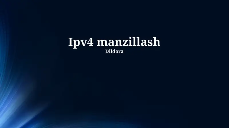IPv4 manzillash 1