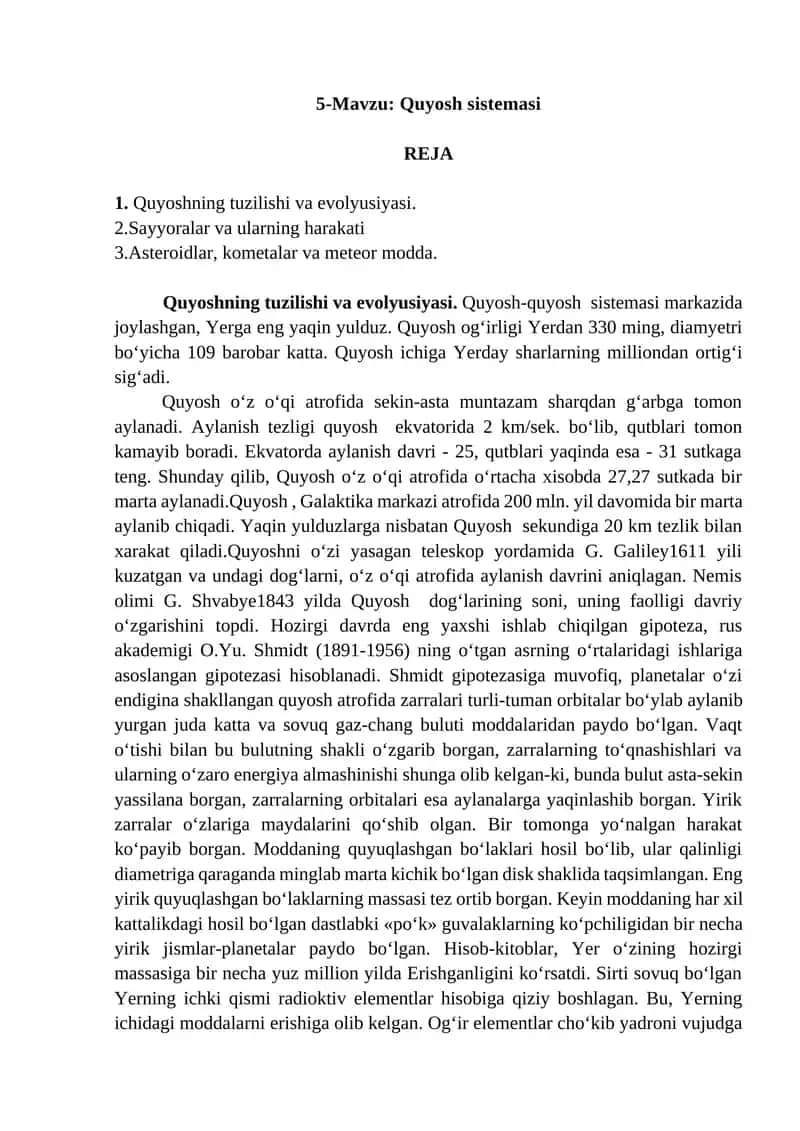 Quyosh sistemasi 1