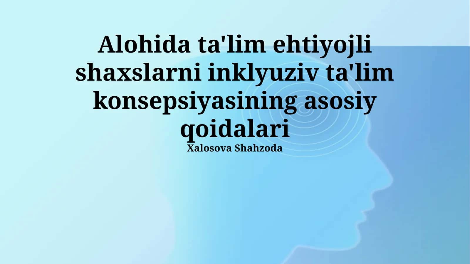 Maxsus Ta'limga Muhtojlardan Iborat Guruhlarni O'qitish 1