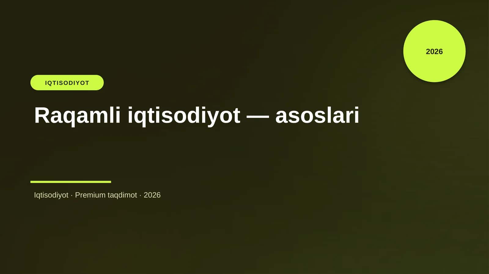 Raqamli iqtisodiyot — asoslari 1