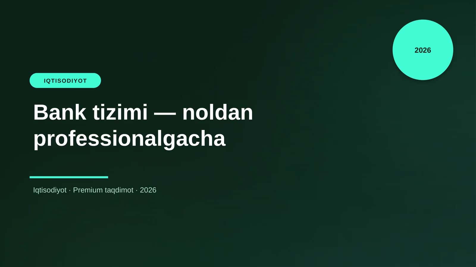 Bank tizimi — noldan professionalgacha 1