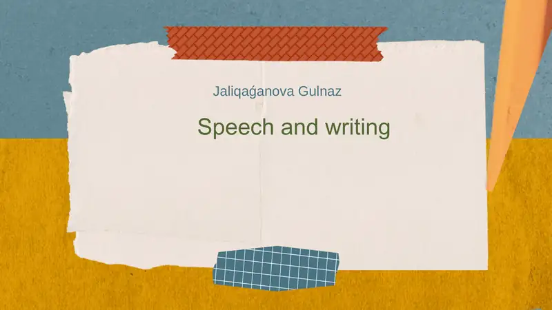 Speech and writing 1