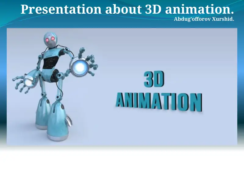 3D Animatsiya tarixi 1
