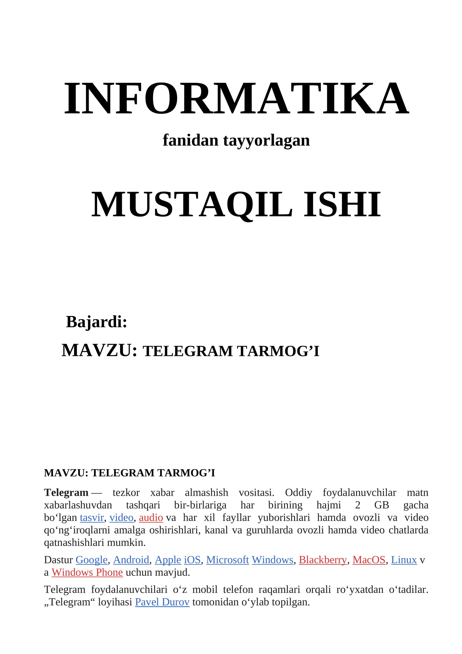 Telegram tarmoq'i 1