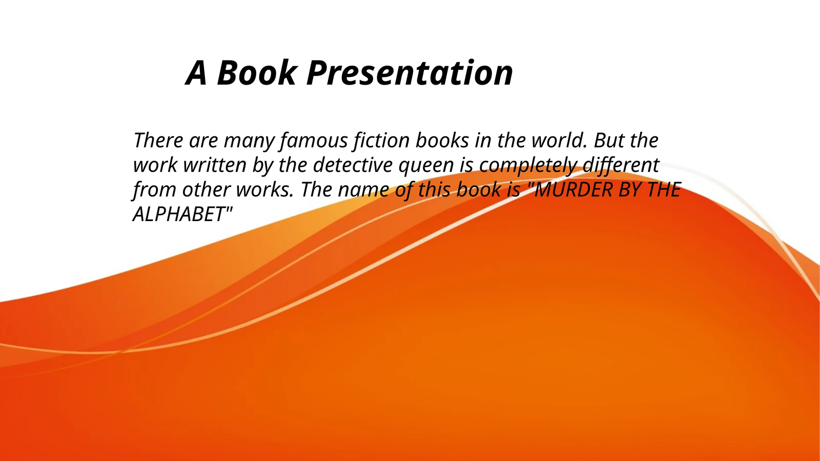 A Book Presentation 1
