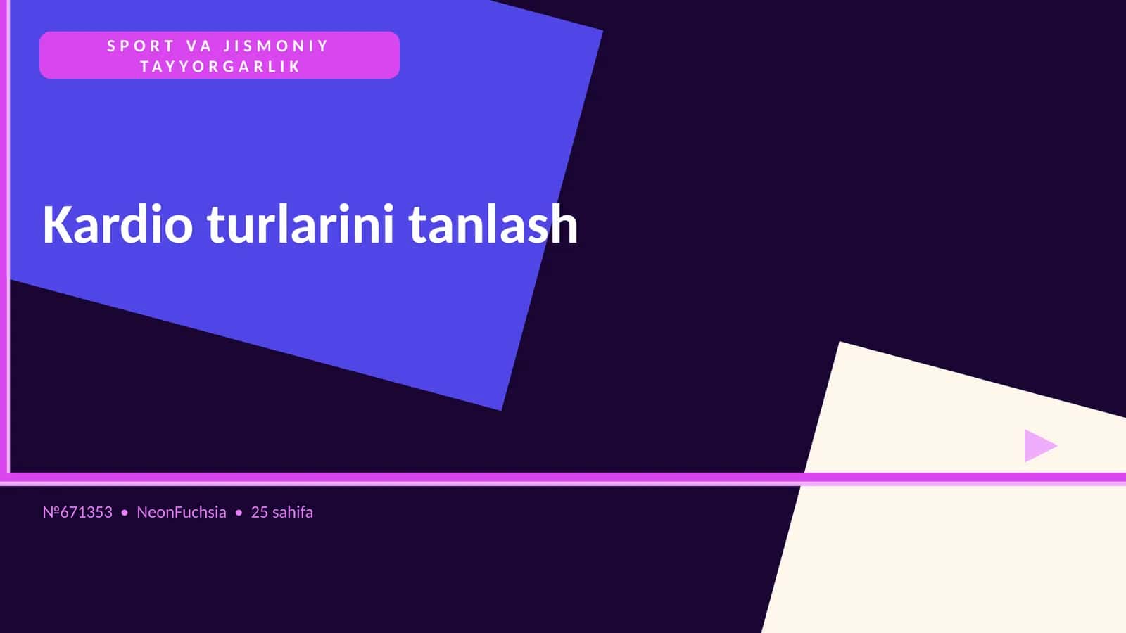 Kardio turlarini tanlash 1