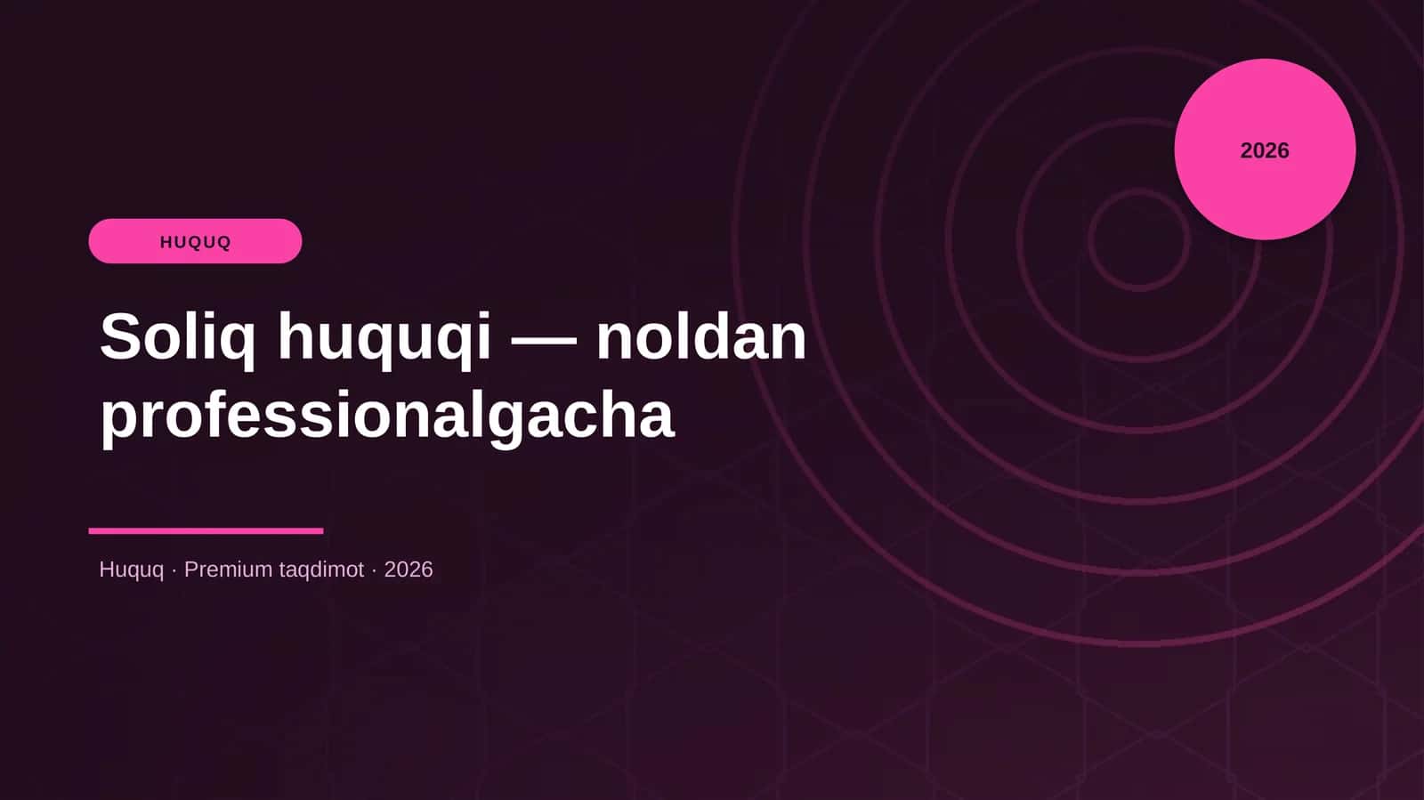 Soliq huquqi — noldan professionalgacha 1