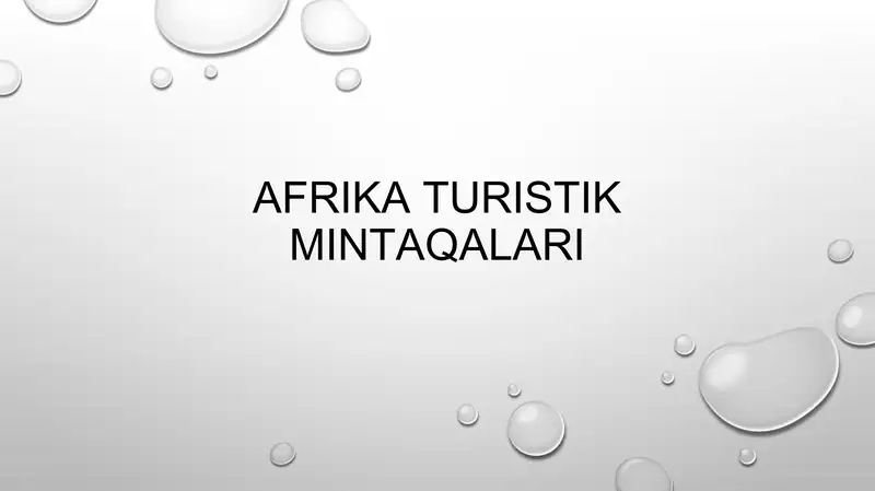 Afrika turistik mintaqalari 1