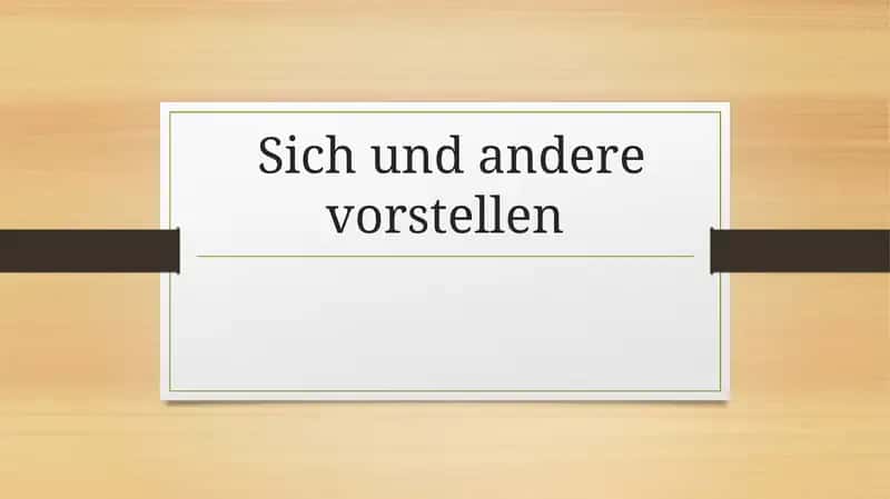 Sich selbst vorstellen 1