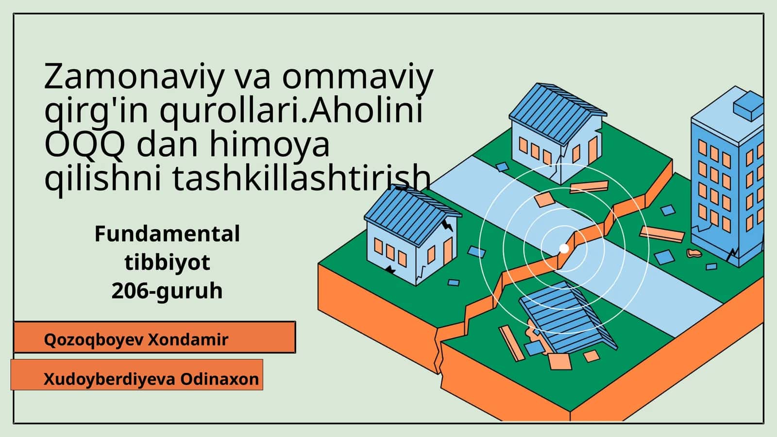Zamonaviy va ommaviy qirg'in qurollari.Aholini OQQ dan himoya qilishni tashkillashtirish 1