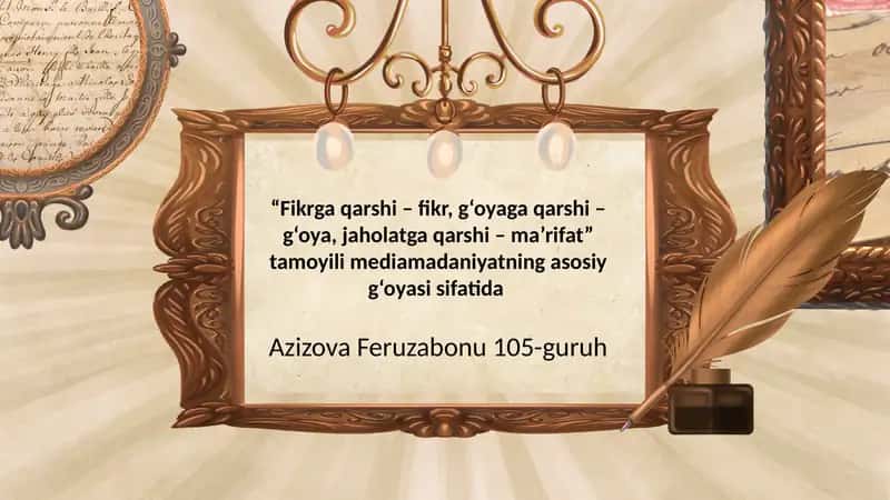"Fikrgaqarshi–fikr,g‘oyagaqarshi–g‘oya,jaholatgaqarshi–ma’rifat" 1