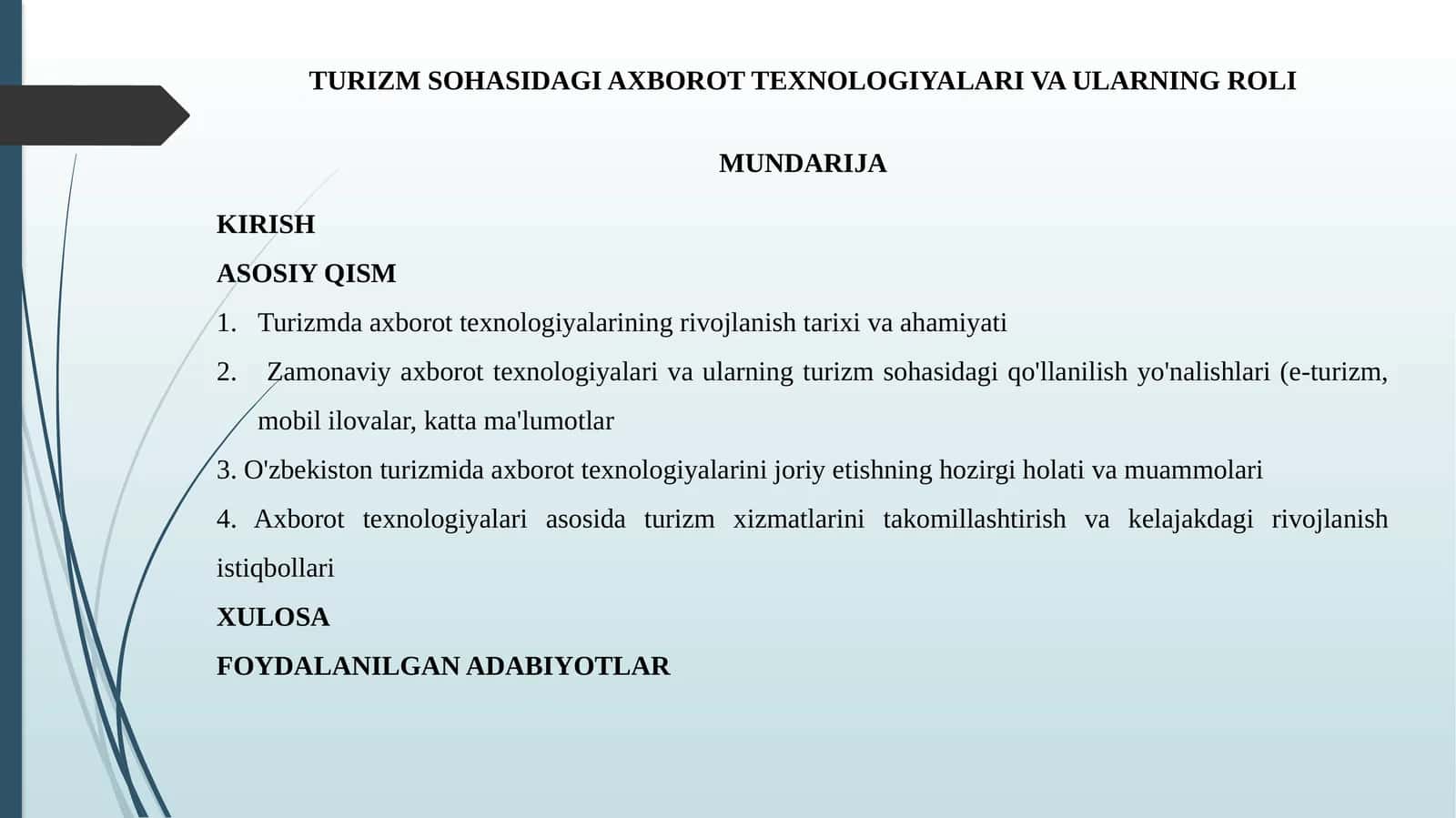 TURIZM SOHASIDAGI AXBOROT TEXNOLOGIYALARI VA ULARNING ROLI 1
