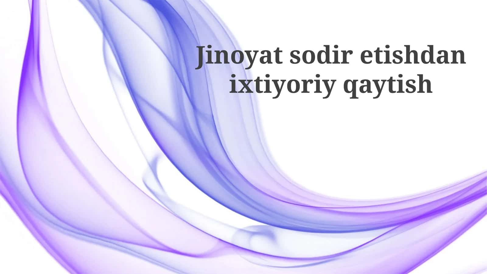 Jinoyatsodiretishdanixtiyoriyqaytish 1