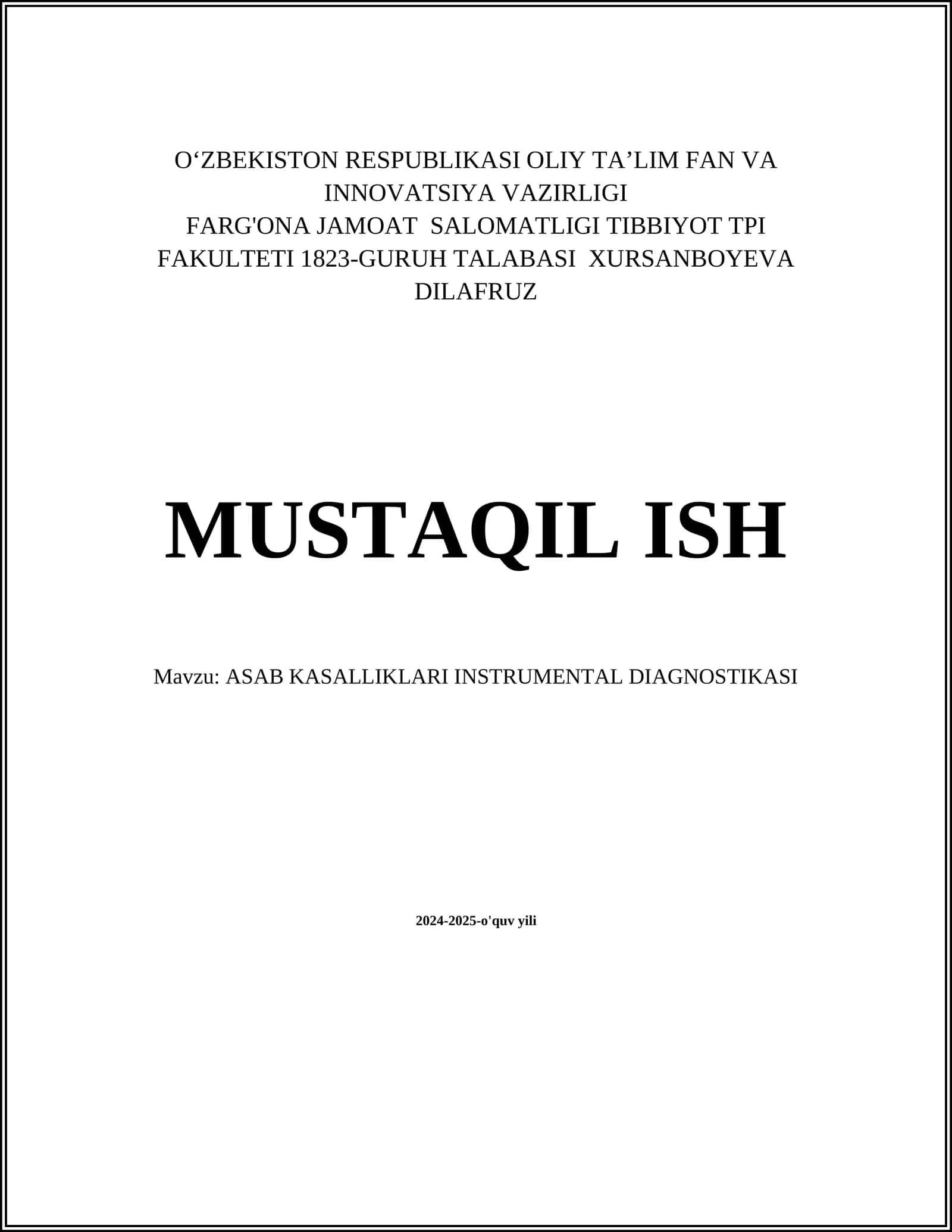 ASAB KASALLIKLARI INSTRUMENTAL DIAGNOSTIKASI 1