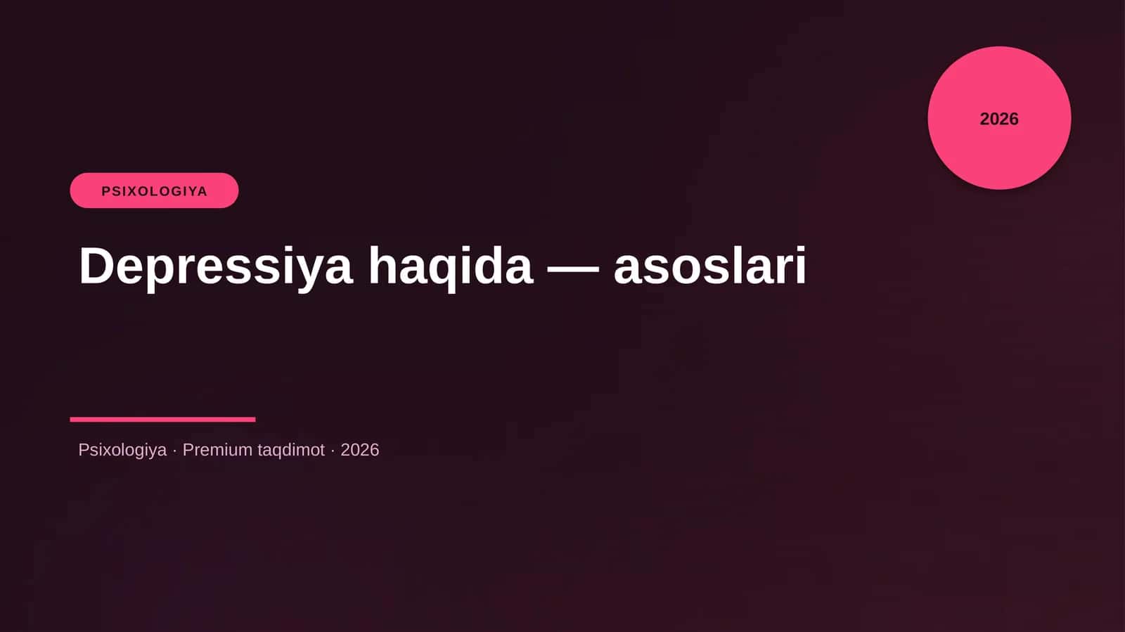 Depressiya haqida — asoslari 1