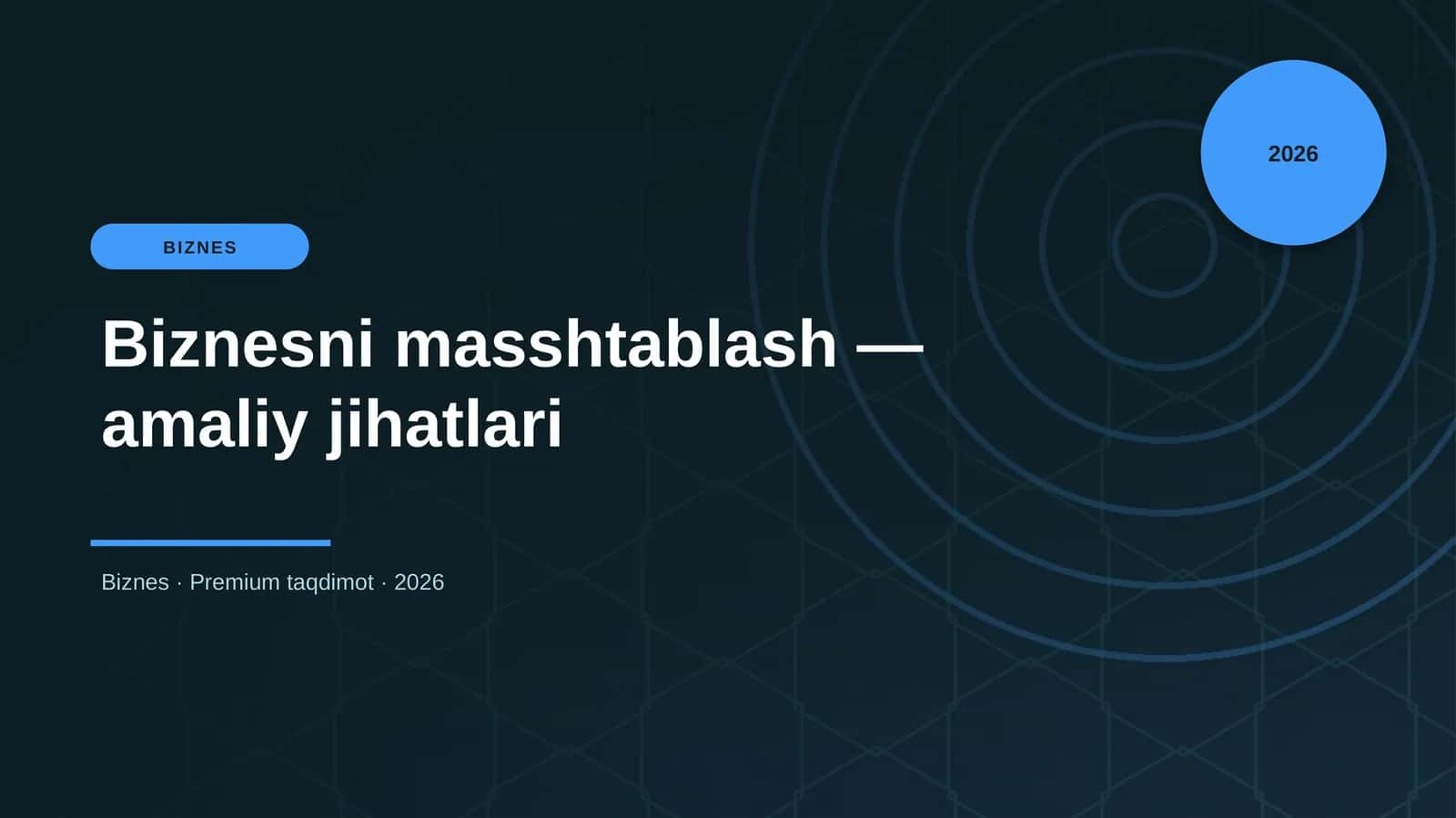Biznesni masshtablash — amaliy jihatlari 1