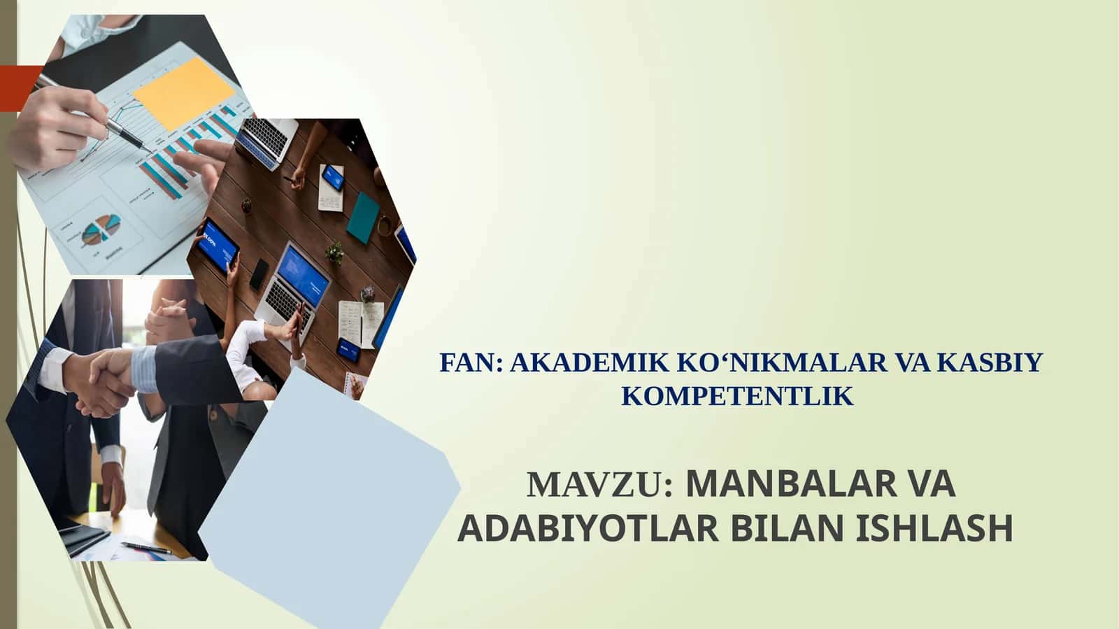 Manbalar va Adabiyotlar Bilan Ishlash AKKK 1