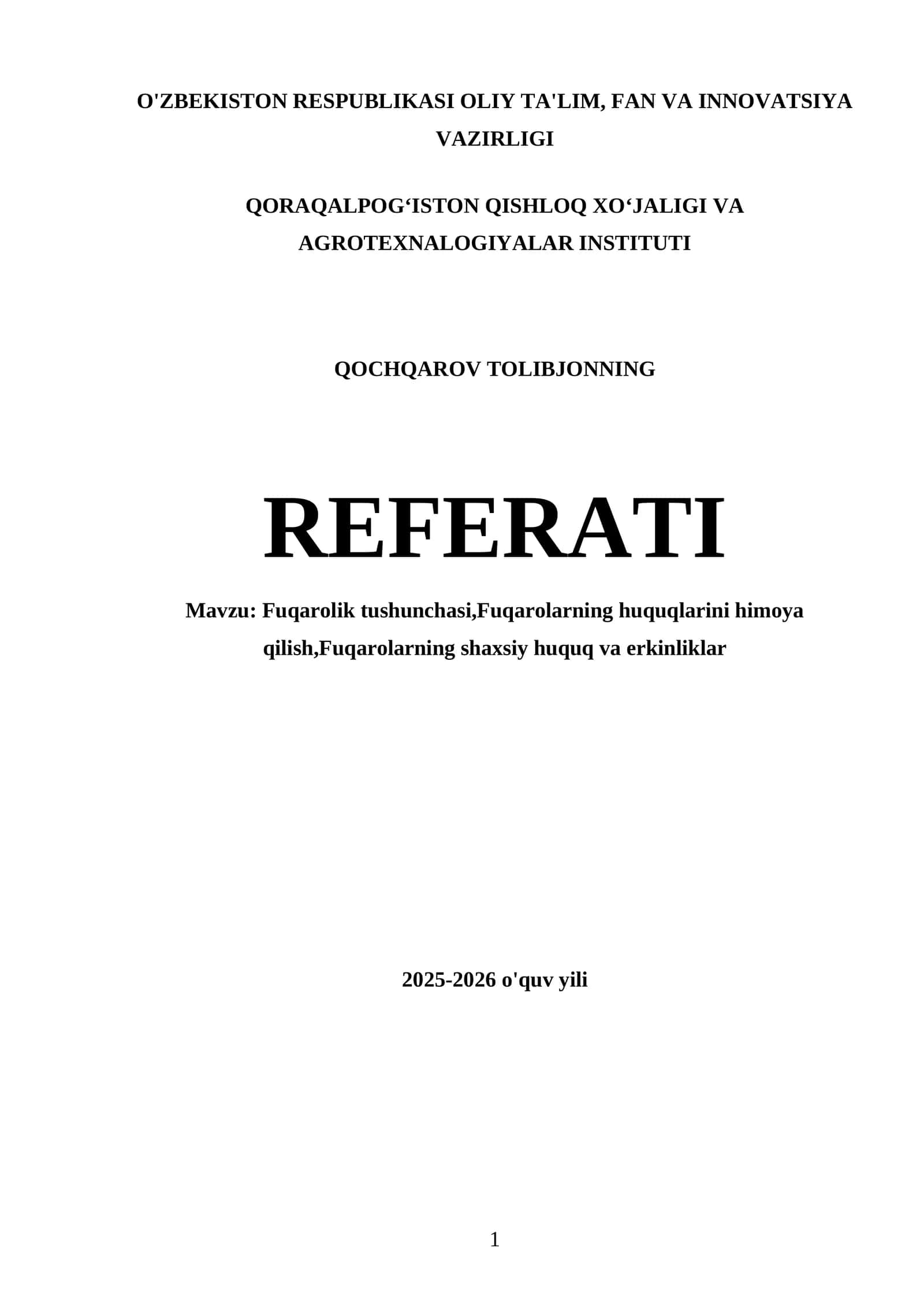 QOCHQAROV TOLIBJONNING REFERATI 1