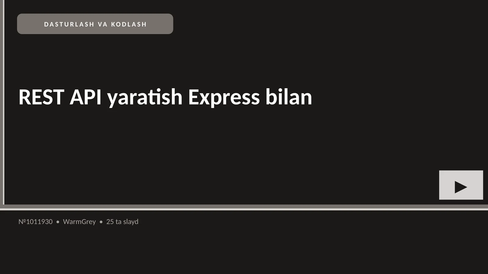 REST API yaratish Express bilan 1