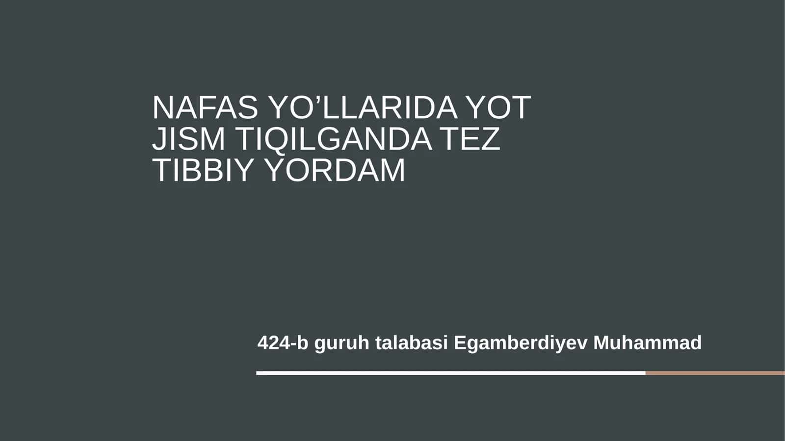 Nafas yo’llarida yot jism tiqilganda tez tibbiy yordam 1
