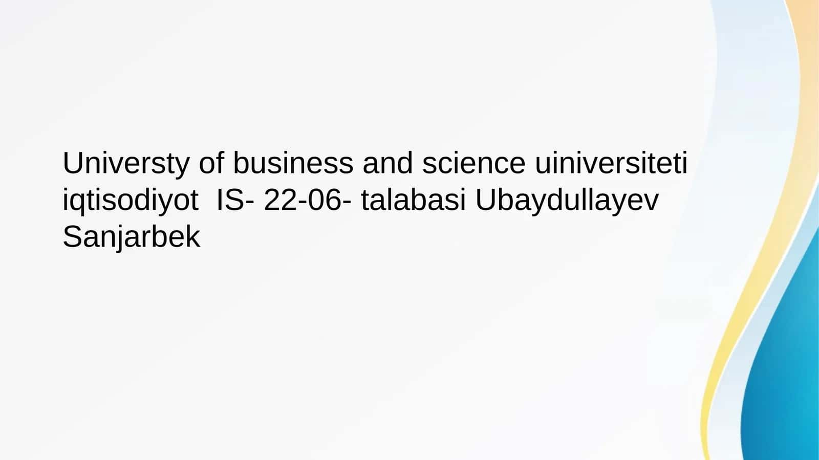 Iqtisodiyotda foydalaniladigan dasturiy mahsulotlar 1