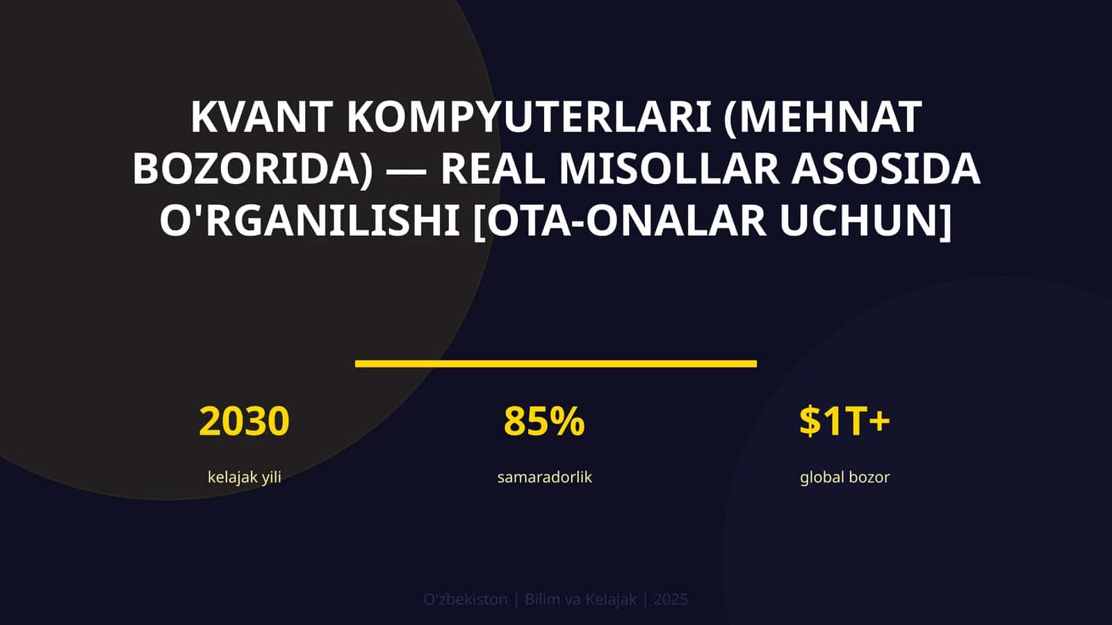 Kvant kompyuterlari (mehnat bozorida) — real misollar asosida o'rganilishi [ota-onalar uchun] 1