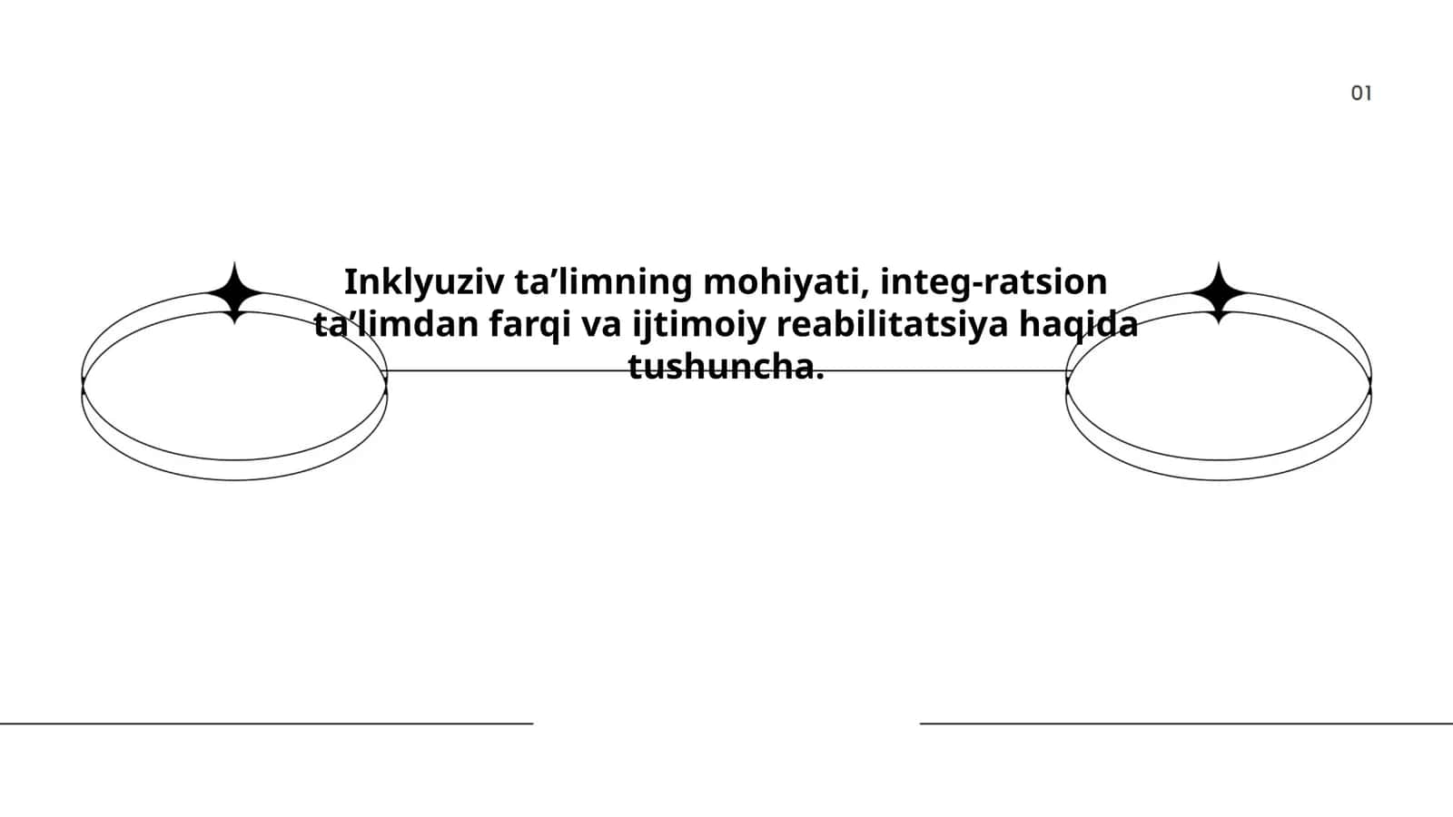 Inklyuziv ta’limning mohiyati, integ-ratsion ta’limdan farqi va ijtimoiy reabilitatsiya haqida tushuncha 1