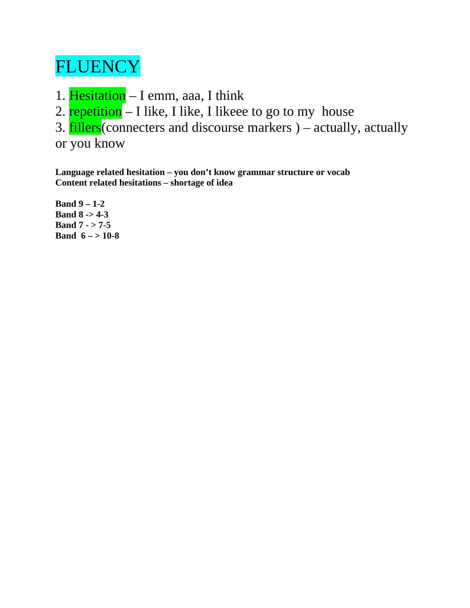 Hesitation in Language Speaking 1