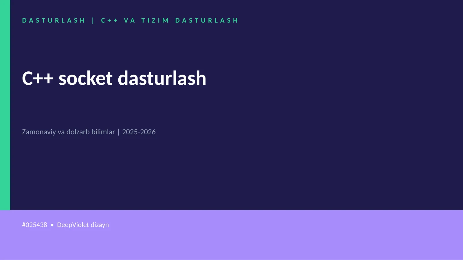 C++ VA TIZIM DASTURLASH 1