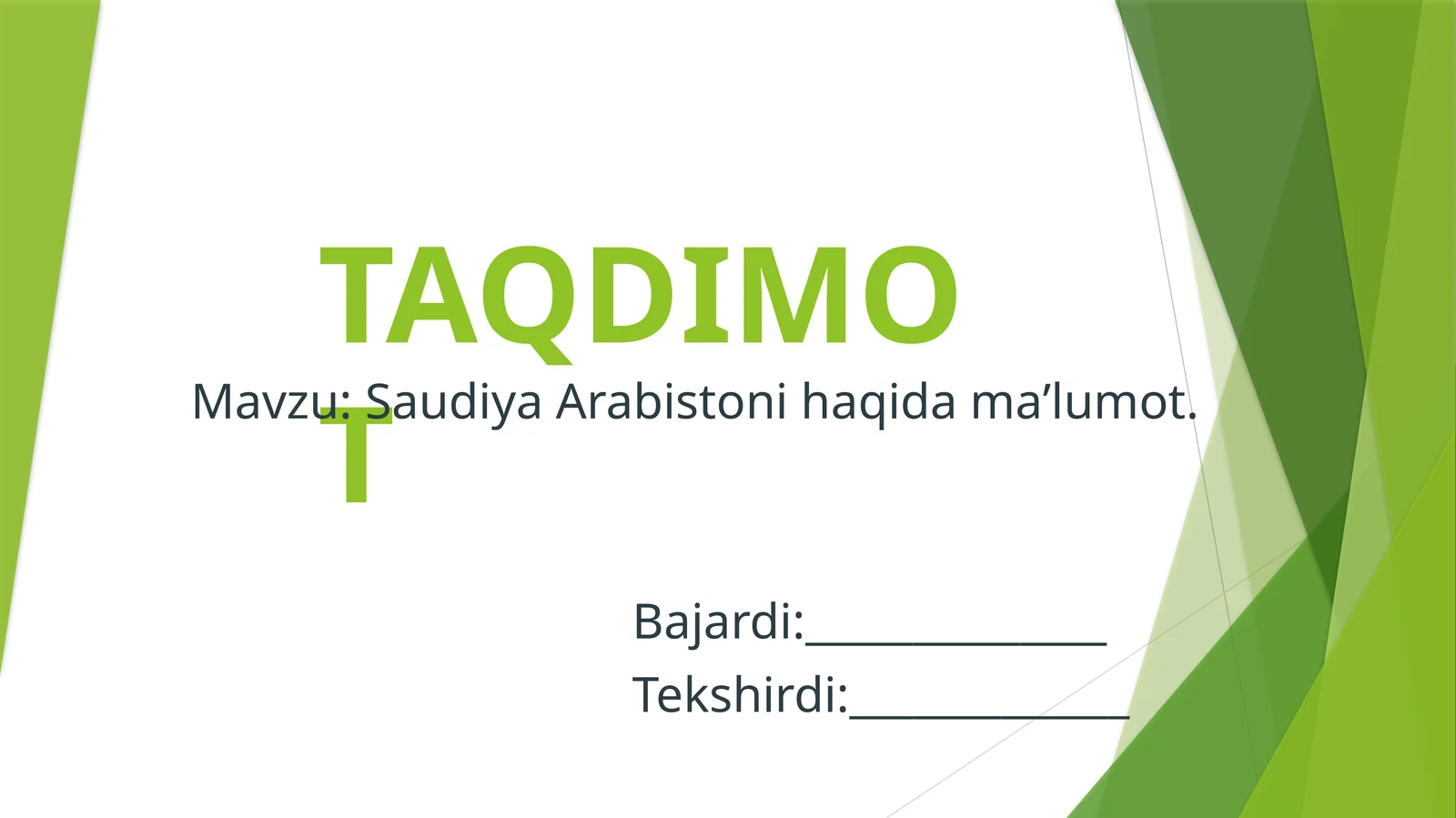 Saudiya Arabistoni haqida ma'lumot 1