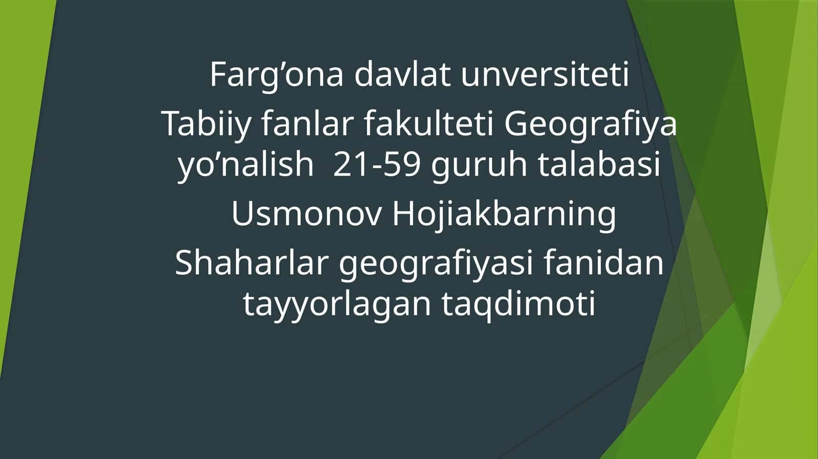 Shaharlar urbanizatsiyasi 1