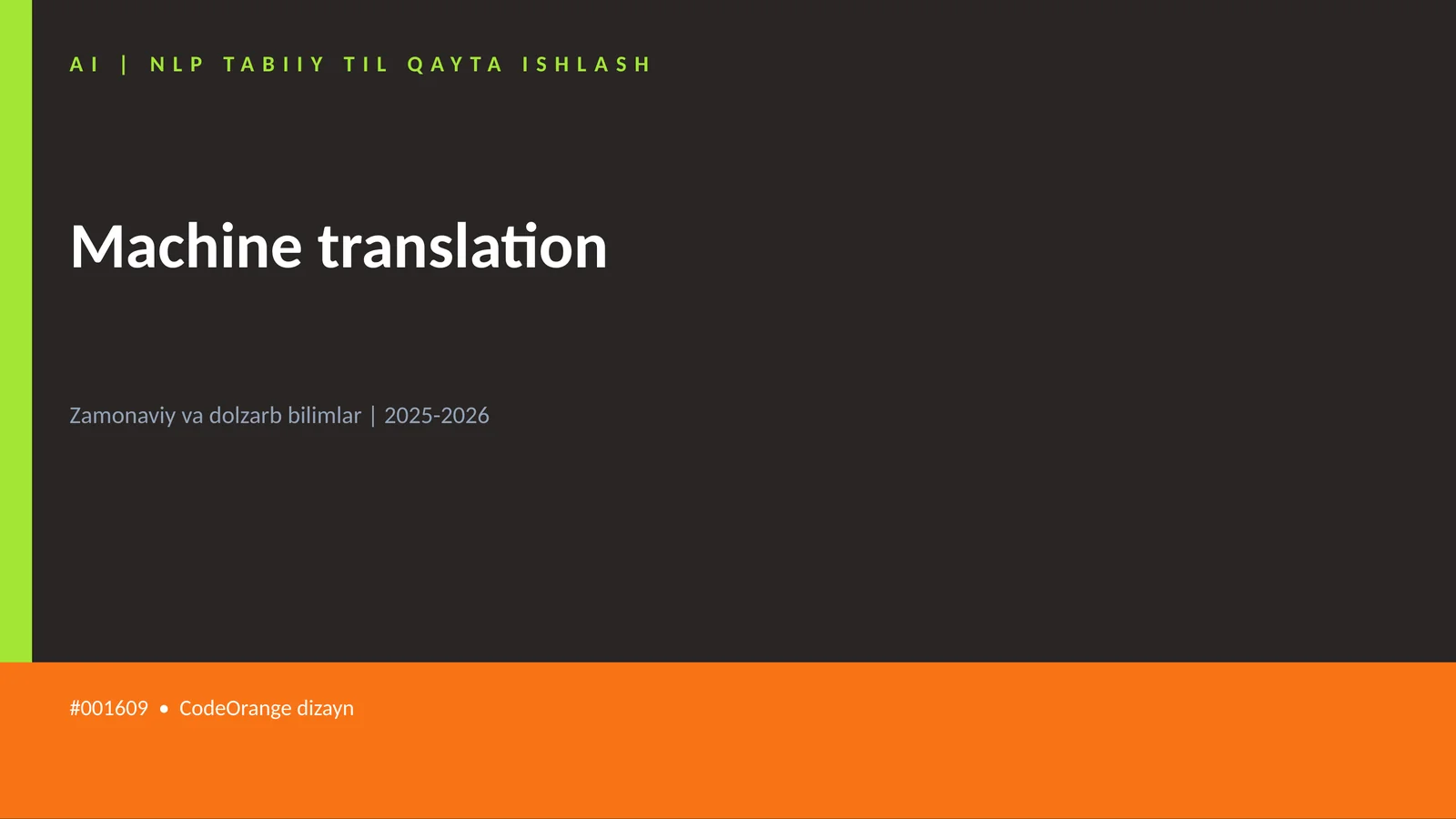Machine translation 1