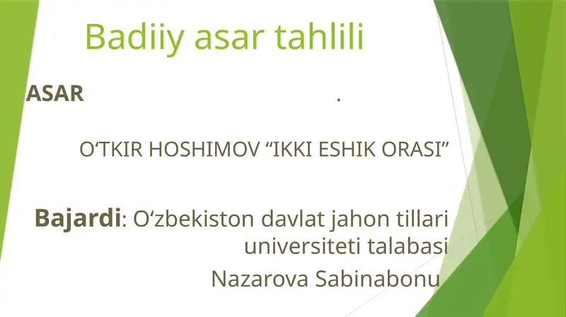 Ikki Eshik Orasi 1
