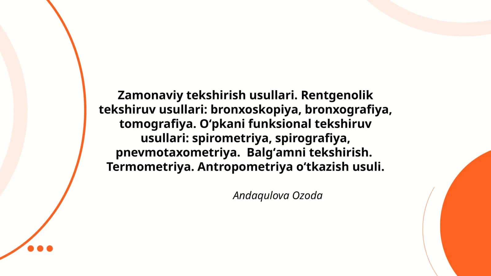 Zamonaviy tekshirish usullari 1