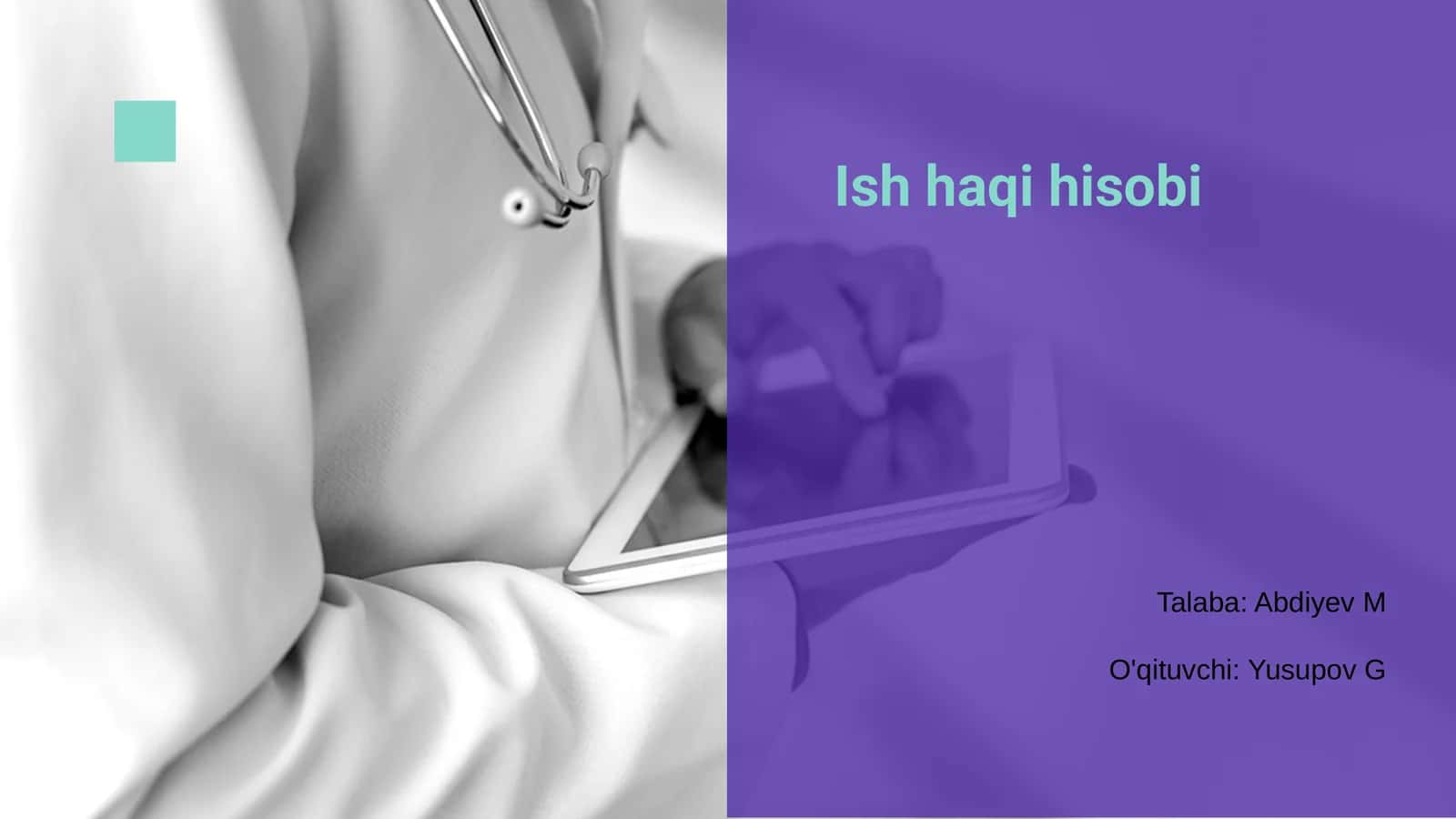 Ish haqi hisobi 1