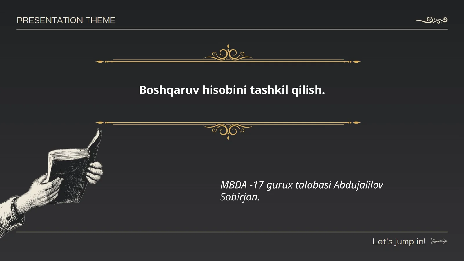 Boshqaruv hisobi 1