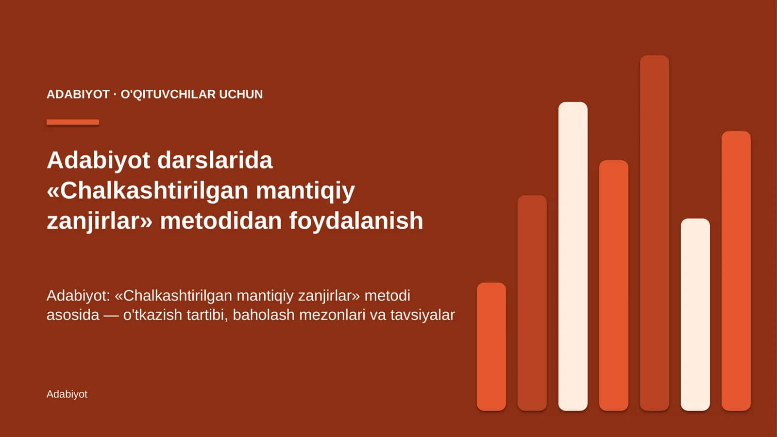 adabiyot darslarida chalkashtirilgan mantiqiy zanjirlar metodidan foydalanish 1566 1