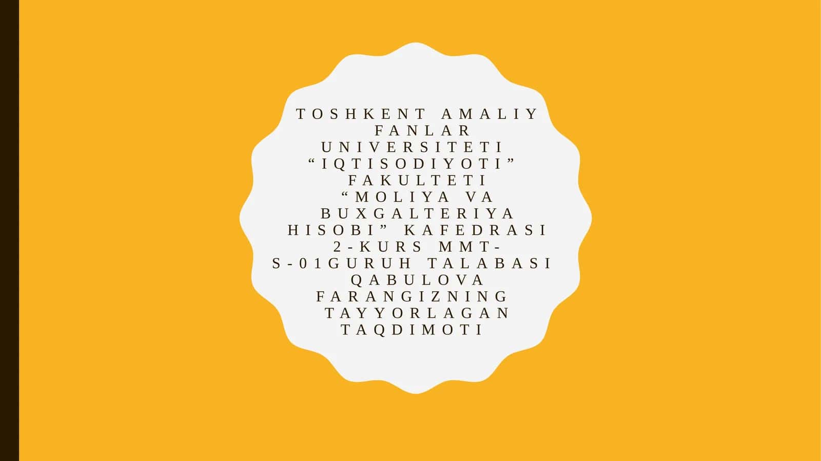 Moliyaviy sektorlar 1