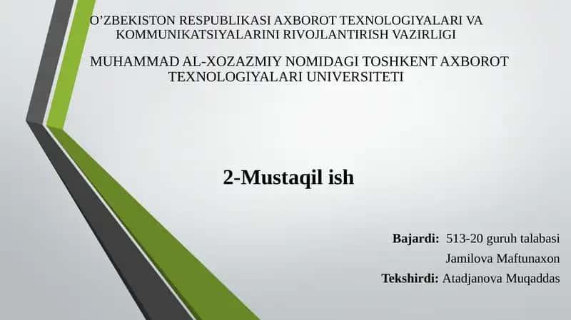 Standart funksiyalardan foydalanib oddiy va murakkab so’rovlar yaratish 1