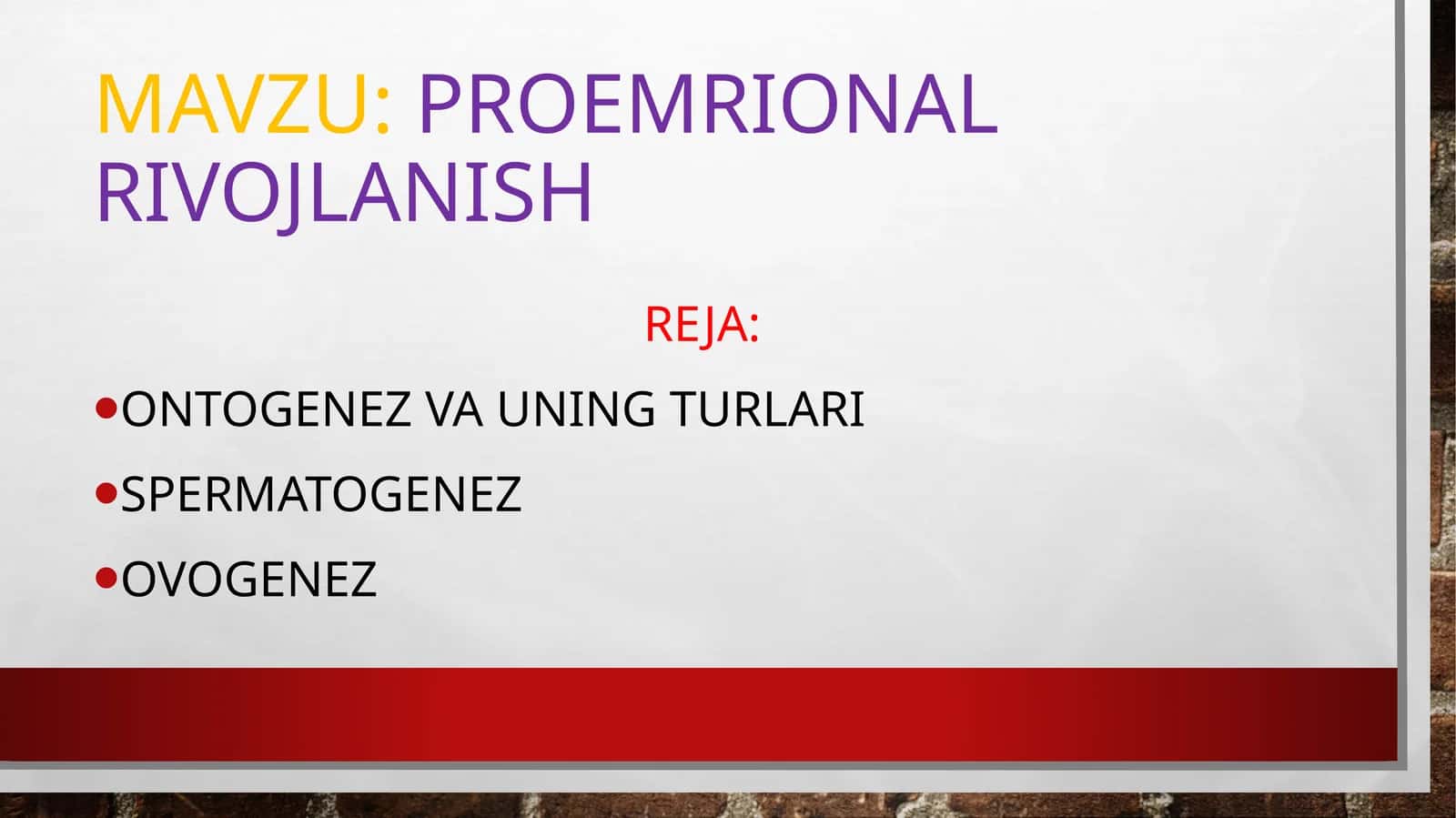 Ontogenez va uning turlari 1