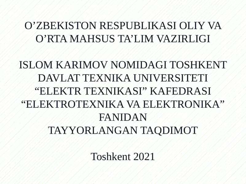 KETMA-KET VA PARALLEL ULANGAN SINUSOIDAL O’ZGARUVCHAN TOK ZANJIRLARI 1