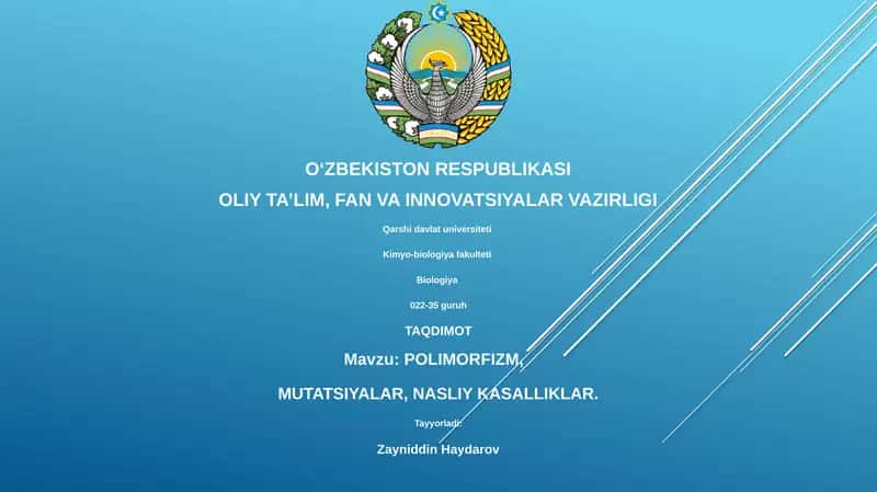 POLIMORFIZM, MUTATSIYALAR, NASLIY KASALLIKLAR 1