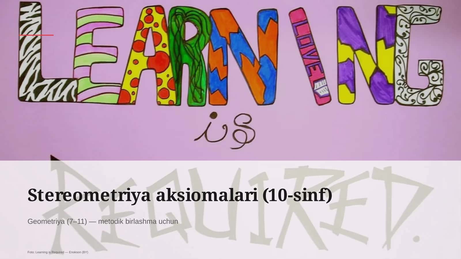 Stereometriya aksiomalari (10-sinf) 2