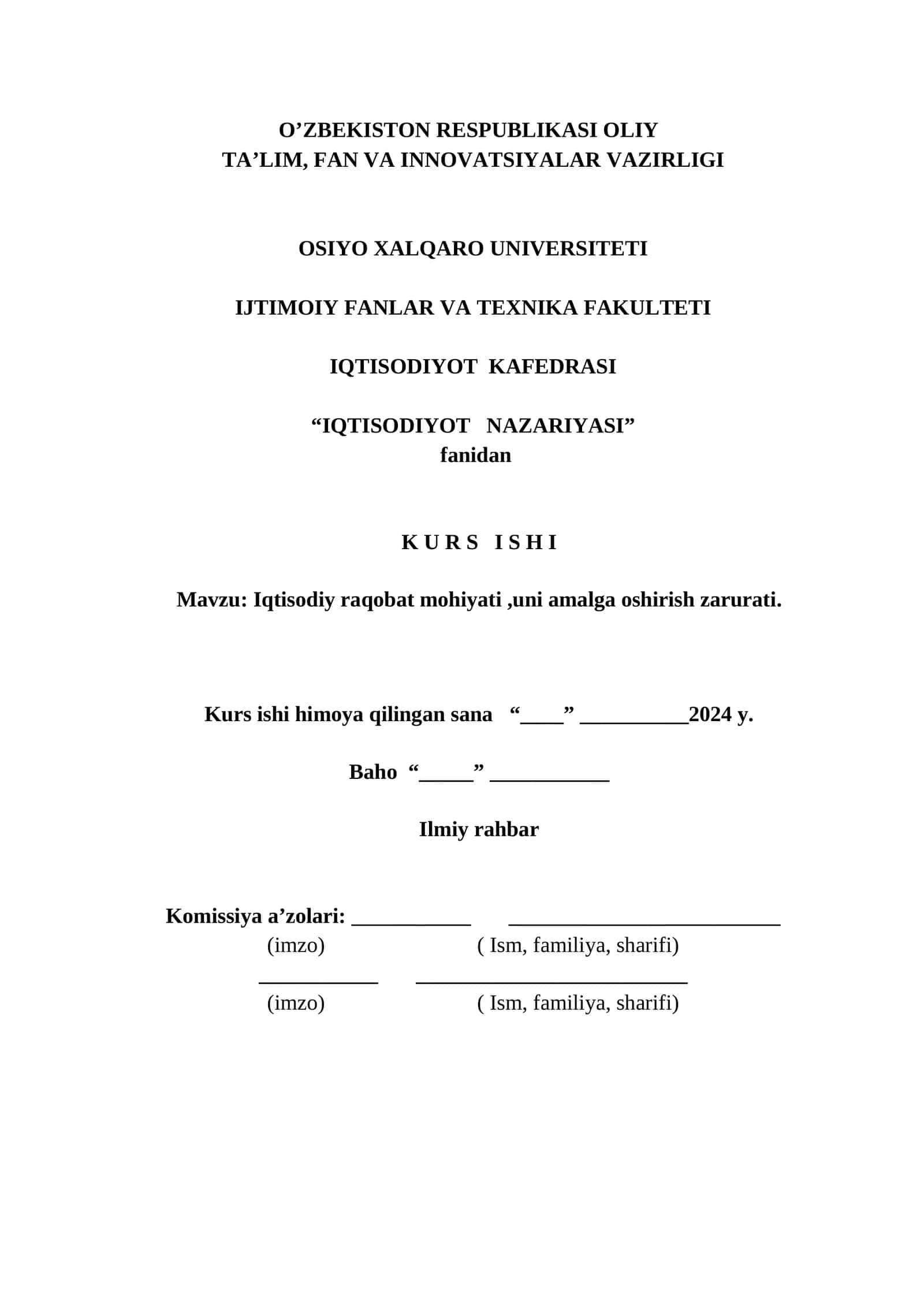 IQTISODIYOT NAZARIYASI 1