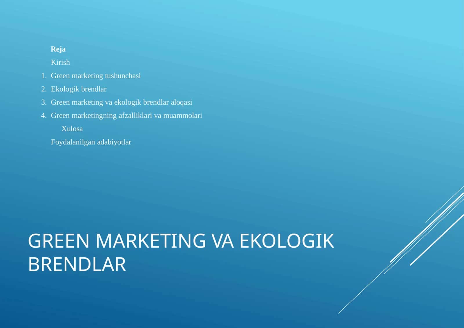 GREENMARKETING VA EKOLOGIK BRENDLAR 1